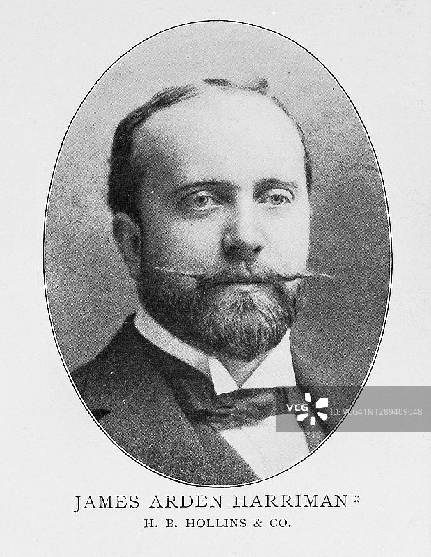 19世纪纽约证券交易所的重要人物肖像:詹姆斯·阿登·哈里曼图片素材