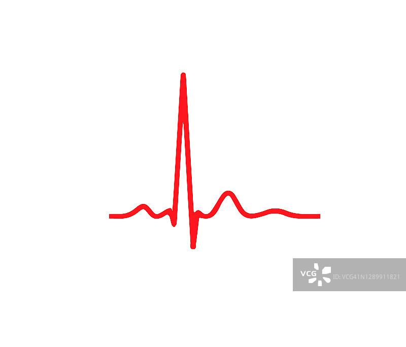 心电心跳线图标符号。心跳脉搏医院标志标志。矢量插图形象。孤立在白色背景上。图片素材