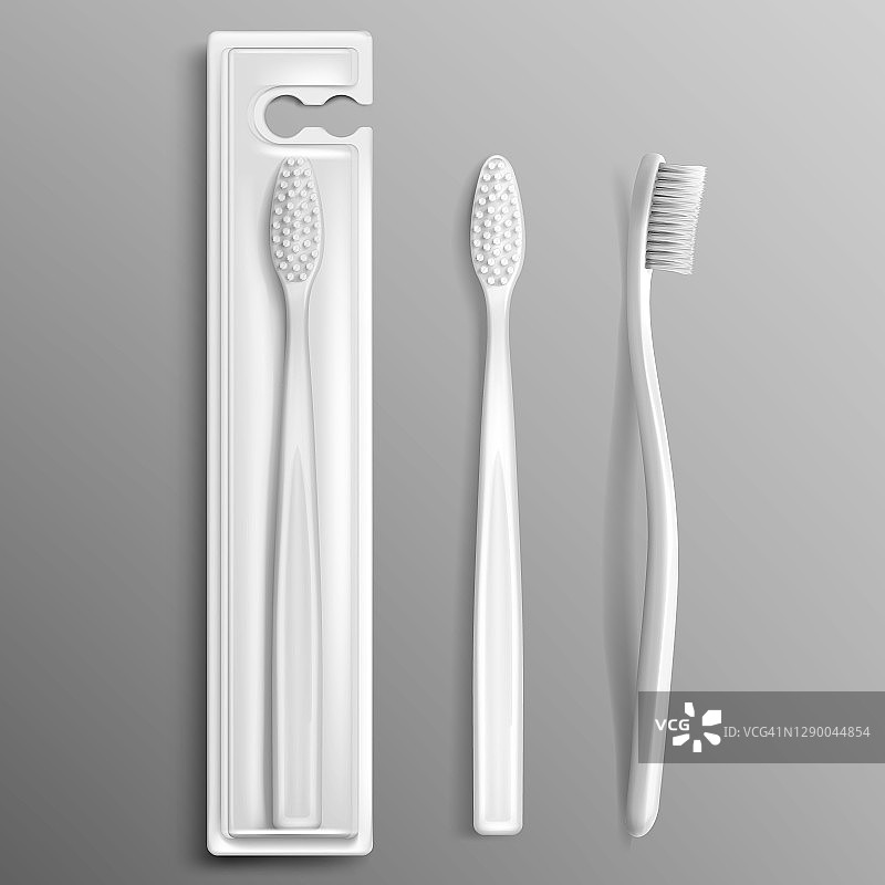 牙刷包装模型，牙科保健产品图片素材
