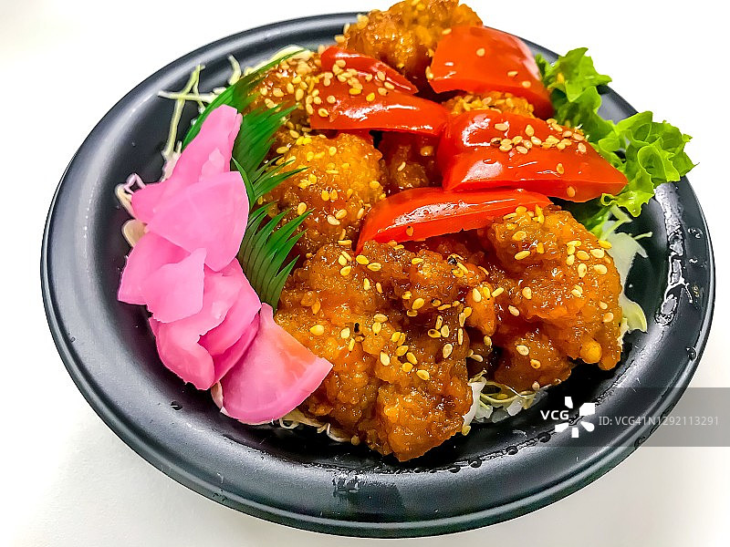 阳春鸡饭便当，韩国料理图片素材