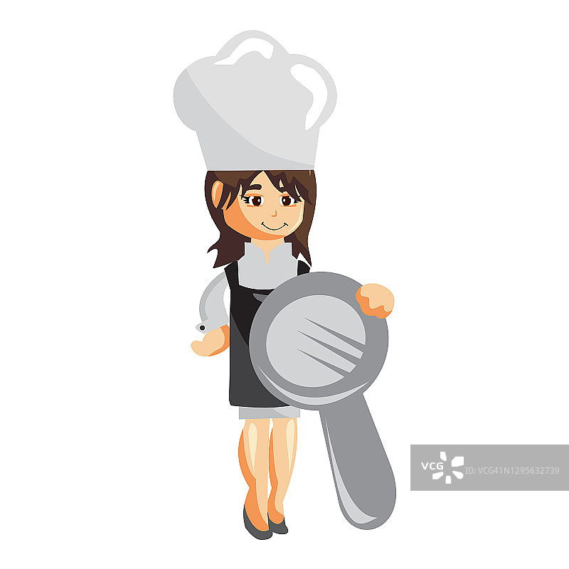 厨师女人角色带来放大创作插图模板姿势图片素材