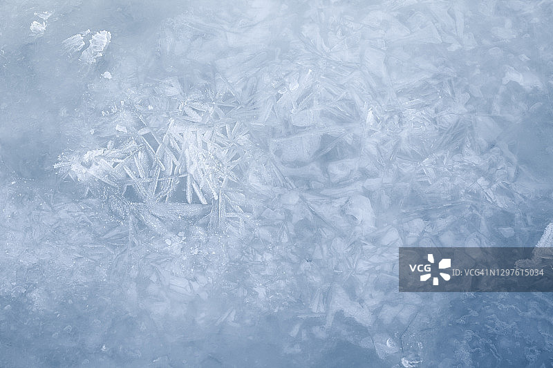 冬季河流上的冰冻水抽象图案图片素材