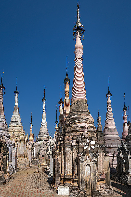 Kakku宝塔(又名Mwe Taw Kakku宝塔建筑群)，东宜区，掸邦，缅甸图片素材