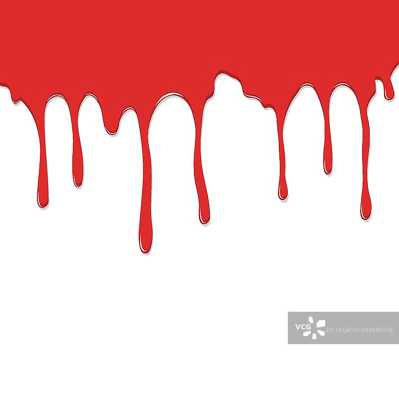 红漆滴。血墨流下图标。血滴的概念。图片素材