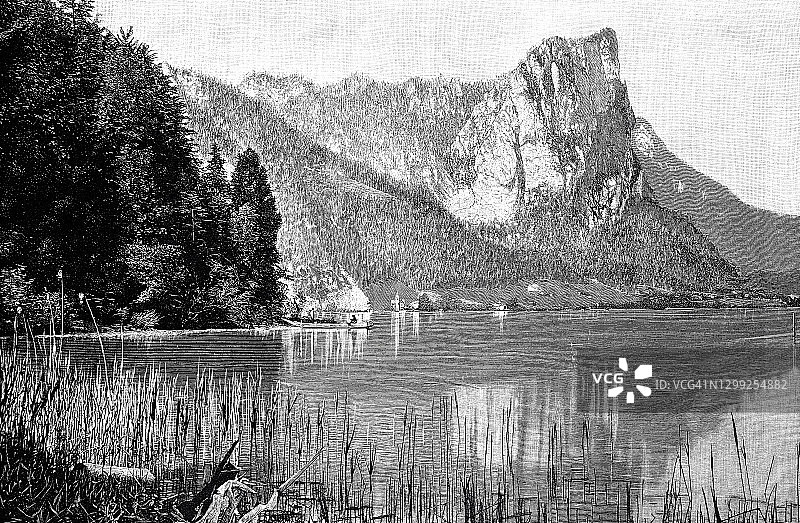 奥地利萨尔茨堡蒙德湖的德拉亨魔杖图片素材
