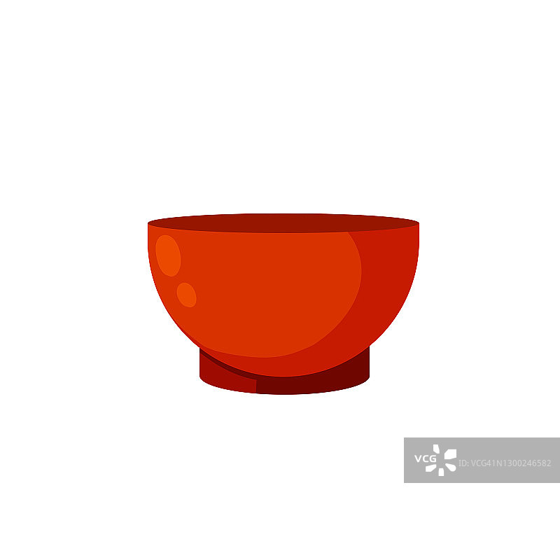 绿茶杯。红色的陶器。Piala碗。民族东方饮品。平的卡通插图图片素材