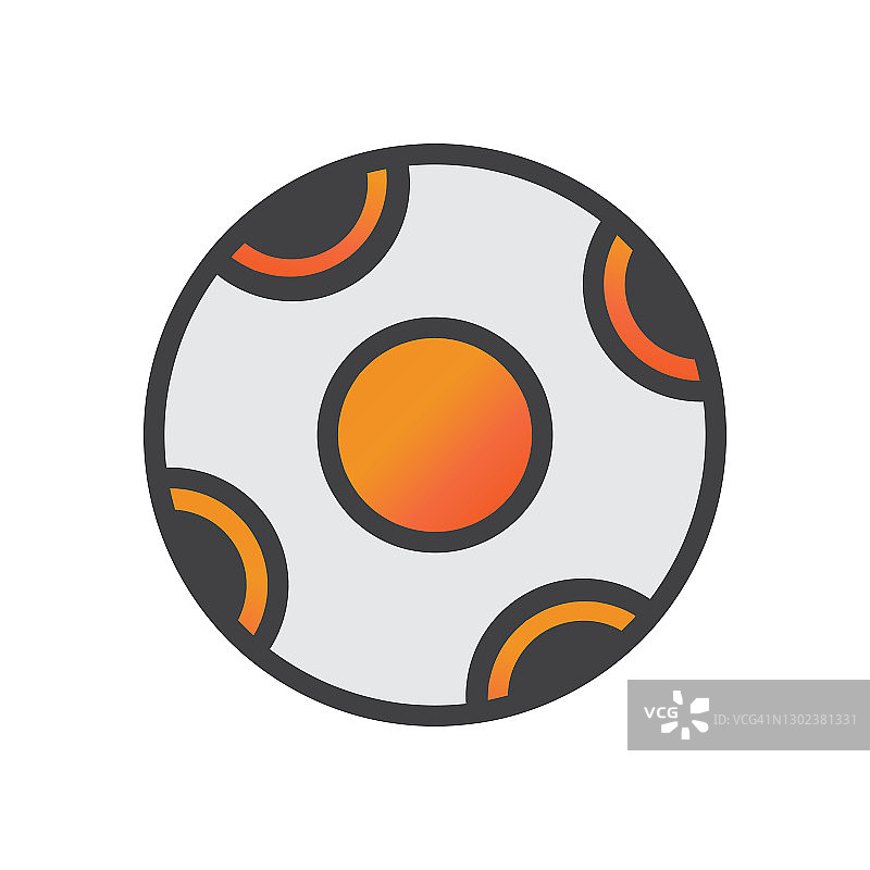 足球插图设计。足球图标孤立在白色背景。准备好使用向量。图片素材