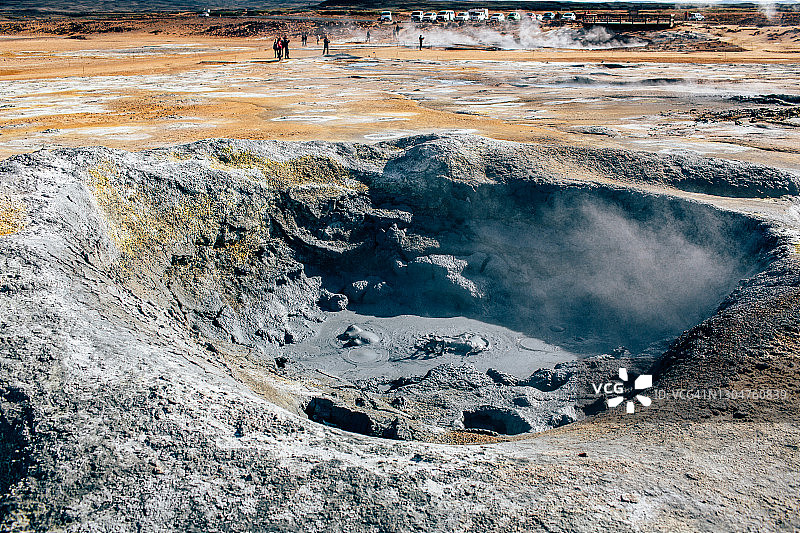 冰岛北部verir地热地点冒泡的泥浆图片素材