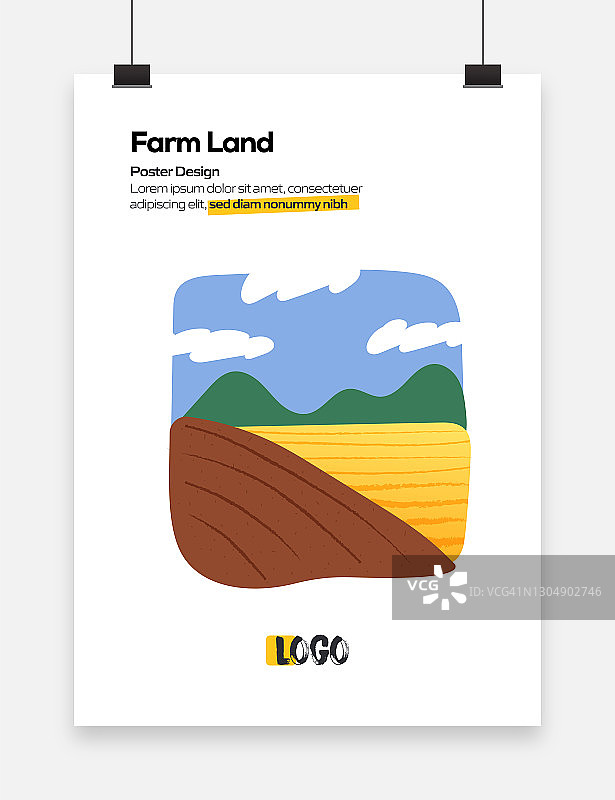 农地概念平面设计海报，封面和横幅。现代平面设计矢量插图。图片素材