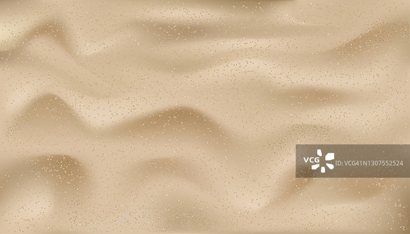 以沙滩为背景。顶视图插图沙子纹理，向量棕色海滩沙丘夏季横幅背景。“n图片素材