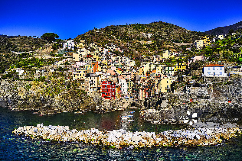 利古里亚，意大利五个国家的里奥马戈村图片素材