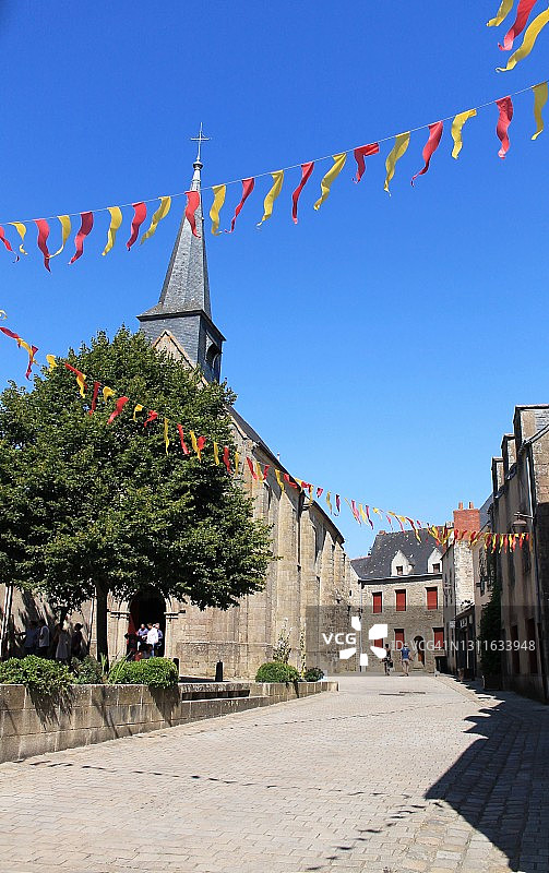 法国卢瓦尔地区卢瓦尔大西洋中世纪城市盖兰德历史悠久的教堂图片素材