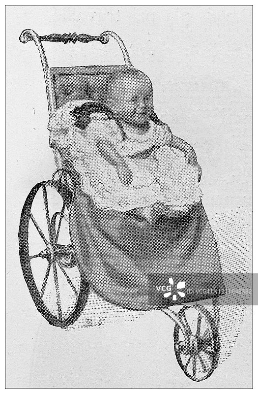 古董黑白照片:俄国的尼古拉斯二世，孩子图片素材