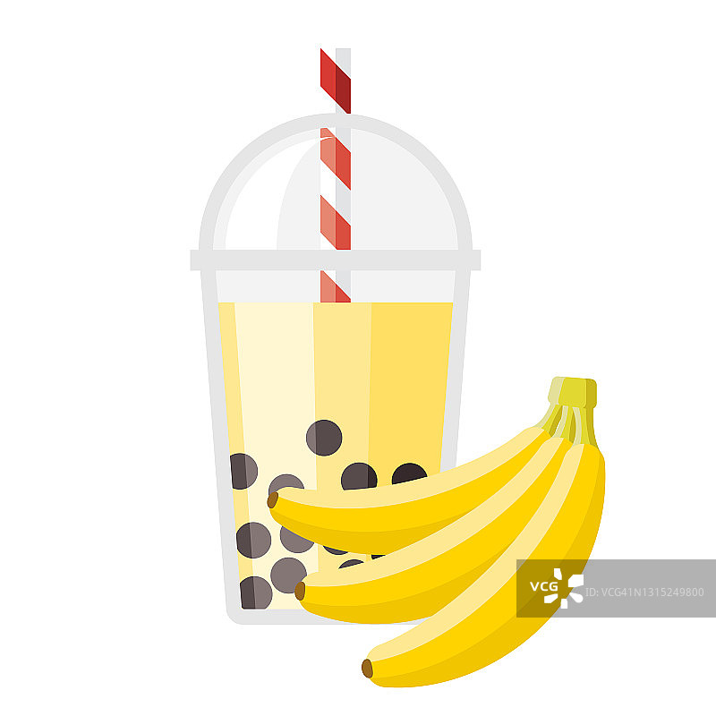 香蕉泡沫茶风味图标图片素材