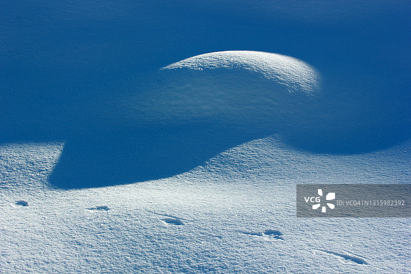 雪地上有动物的脚印图片素材