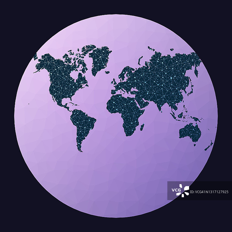 世界通讯地图。图片素材