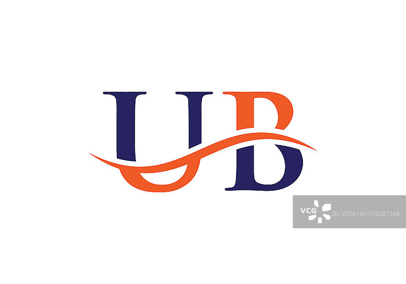 乌兰巴托的标志设计。初始UB字母标志向量。标志设计上的符号字母为UB图片素材