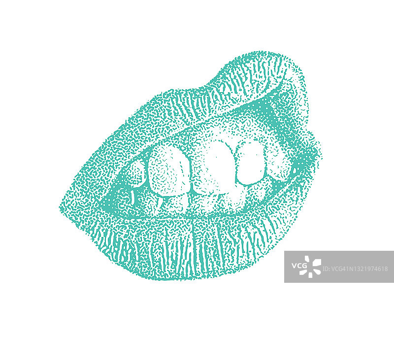 女人的嘴唇和牙齿的特写图片素材