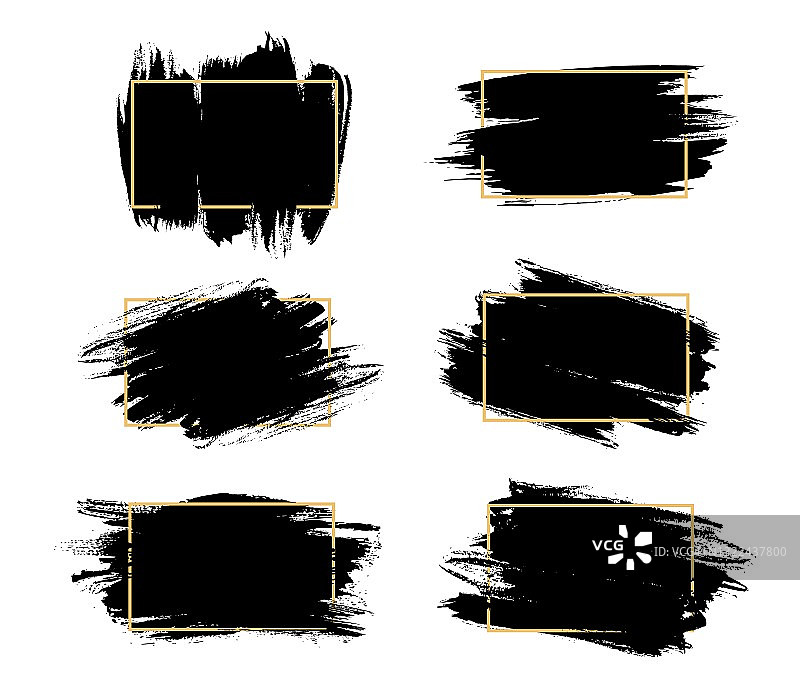 Grunge框架孤立矢量矩形边界图片素材
