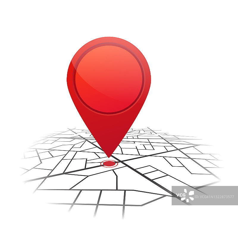 GPS导航地图。地图与销图片素材