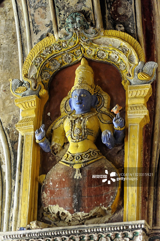 库尔玛(乌龟)是印度神毗湿奴的化身，一个灰泥作品图片素材