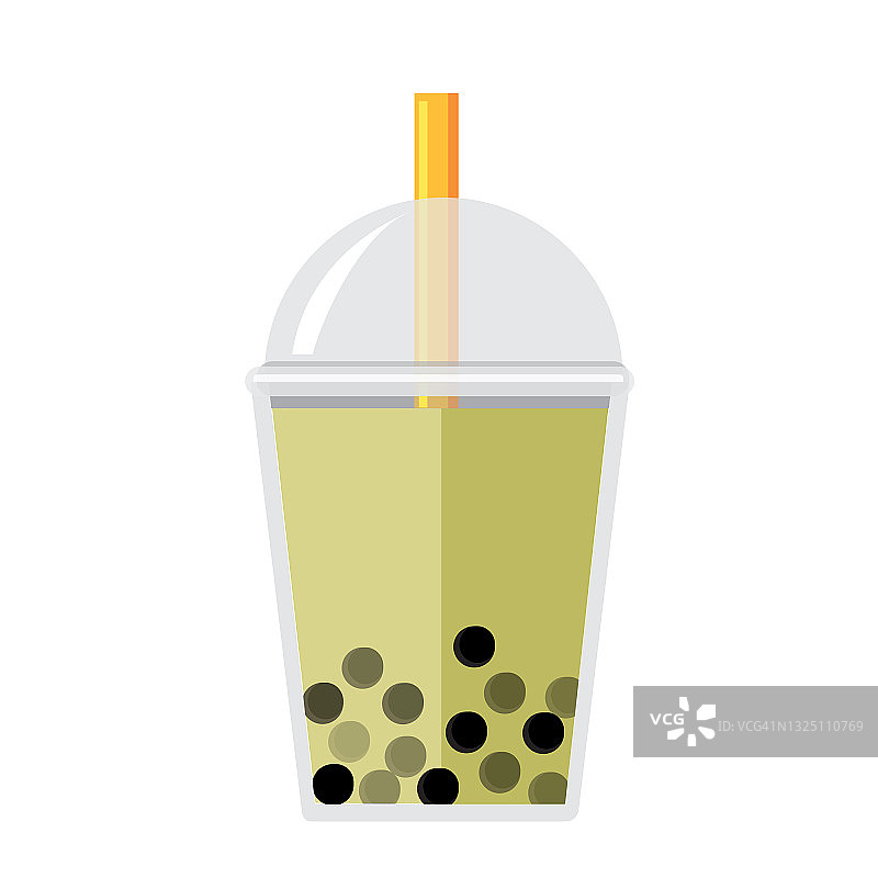 泡泡或珍珠茶绿苹果味全色图标在白色的背景图片素材