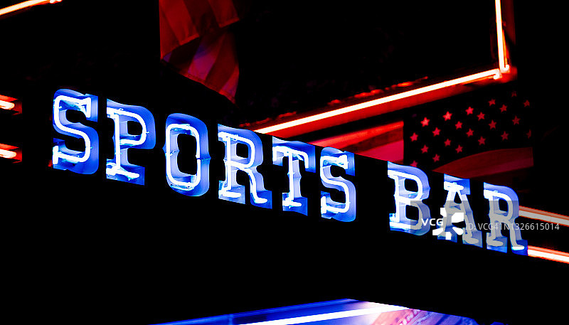 酒吧里体育酒吧的霓虹灯招牌图片素材