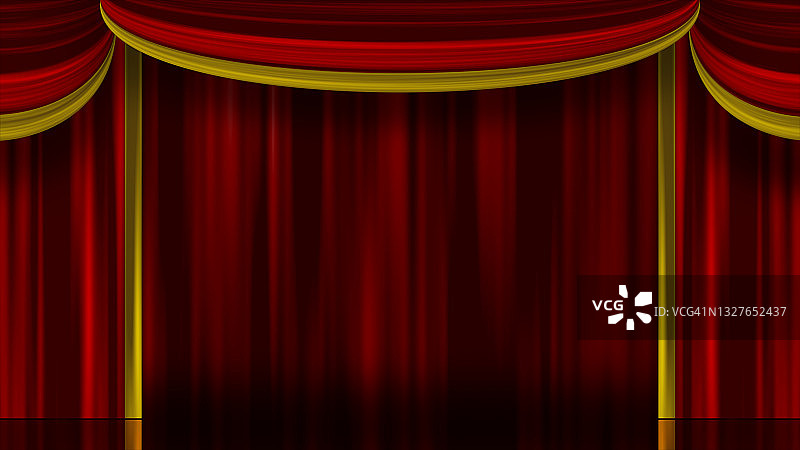 红色和金色的幕布剧场图像背景图片素材