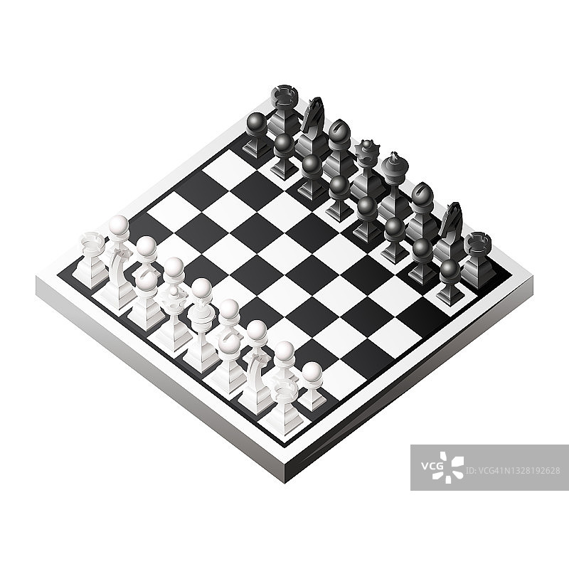 等距象棋棋子与棋盘图片素材