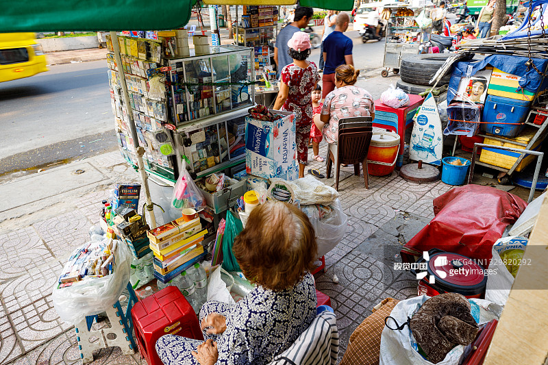 越南西贡街头的小店，图片素材