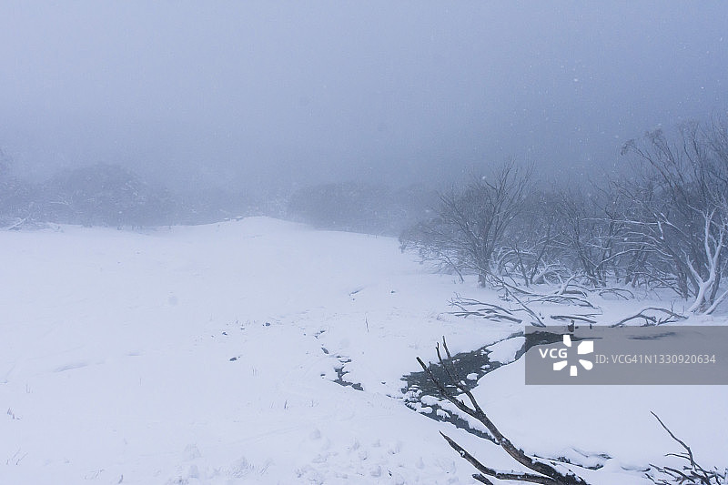 暴风雪席卷澳大利亚布勒山图片素材