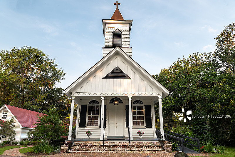 圣三一圣公会教堂在爱迪斯托岛，南卡罗来纳州图片素材