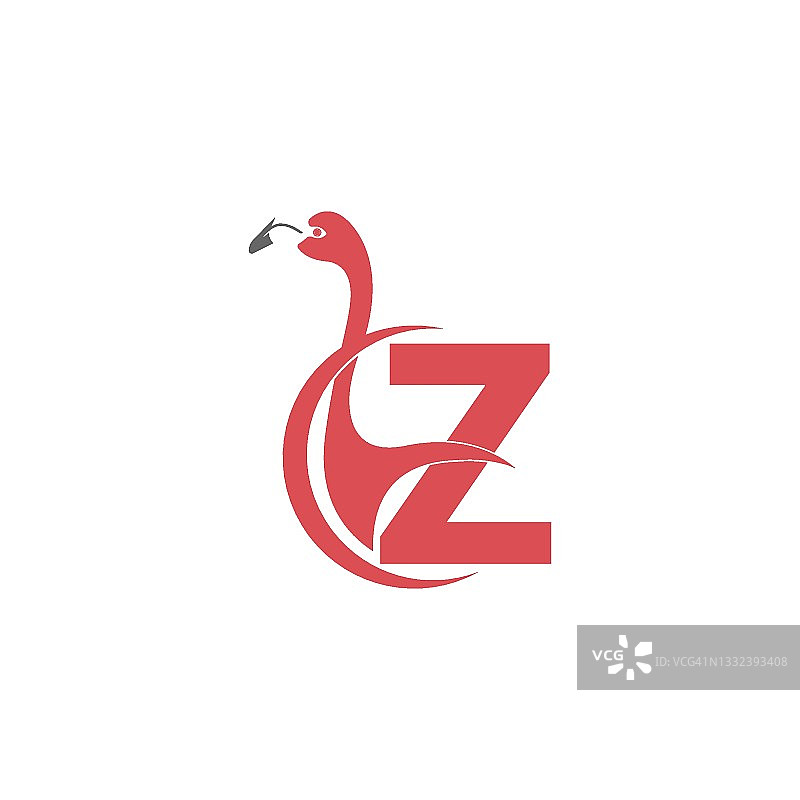 字母Z与火烈鸟图标标志矢量图片素材