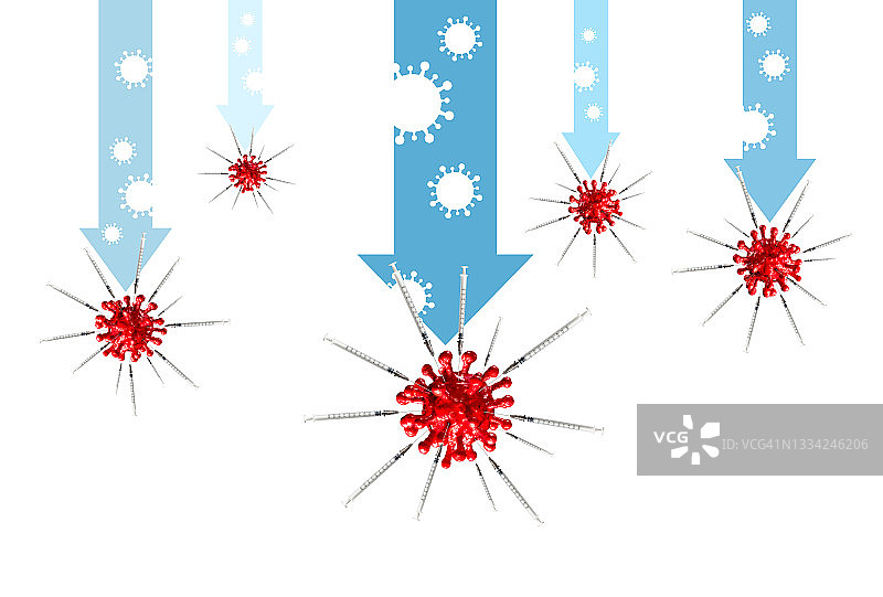 疫苗对冠状病毒COVID-19分子的概念图片素材
