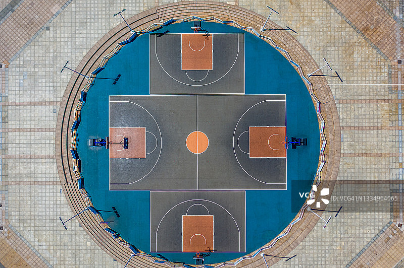鸟瞰篮球场图片素材