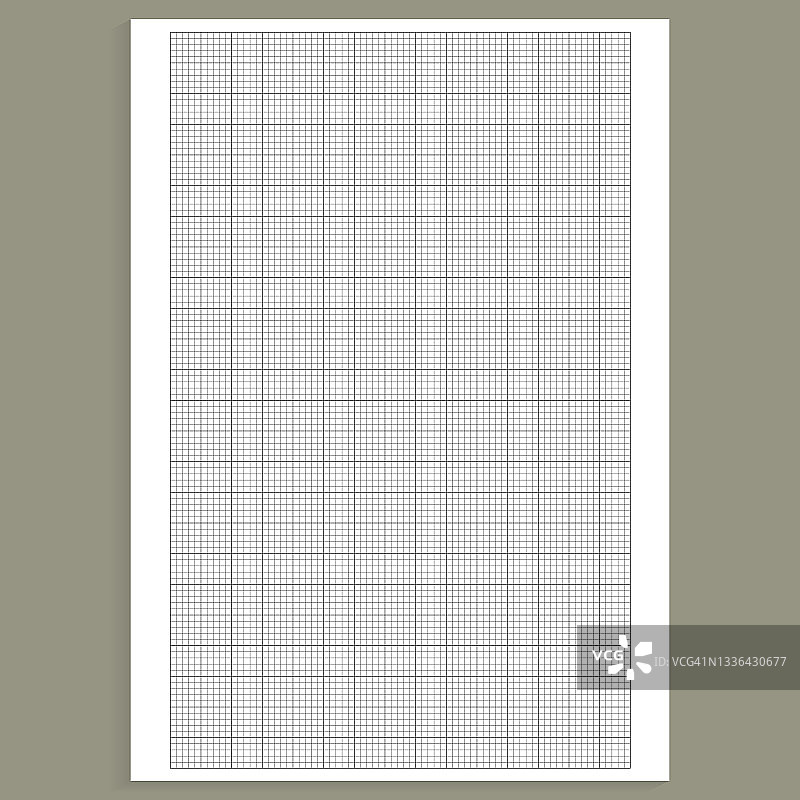 方格纸。现实的空白横线纸页A4格式。正方形背景与彩色图形。几何图案的学校，墙纸，纹理，笔记本。衬空白透明背景图片素材