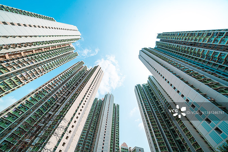 香港天水围的住宅楼宇图片素材