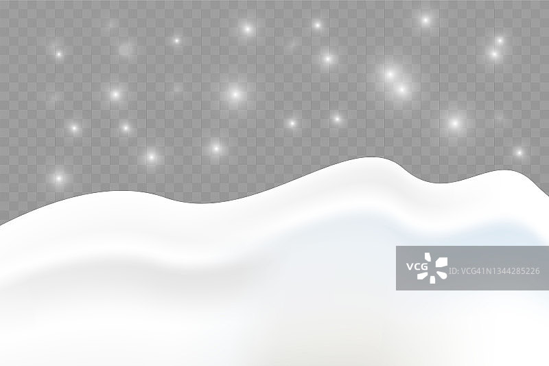 雪景孤立在黑暗透明的背景图片素材