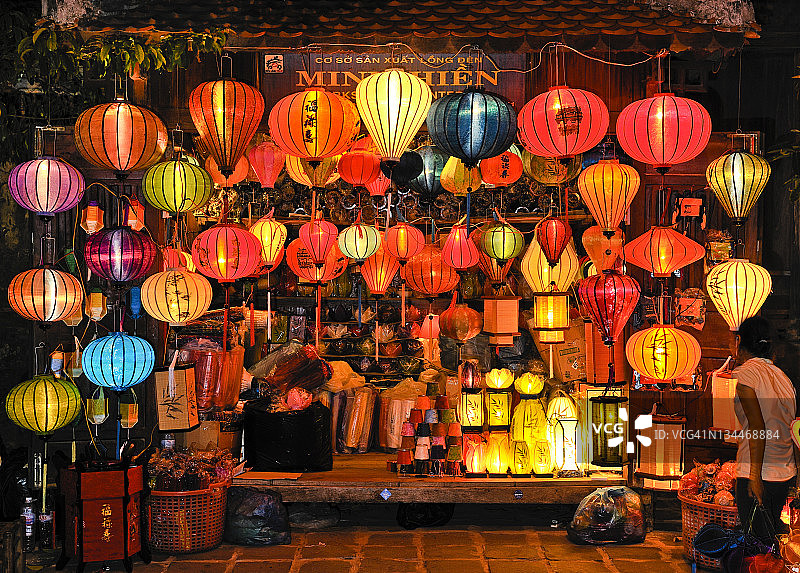 商业灯笼，会安，越南，东南亚图片素材