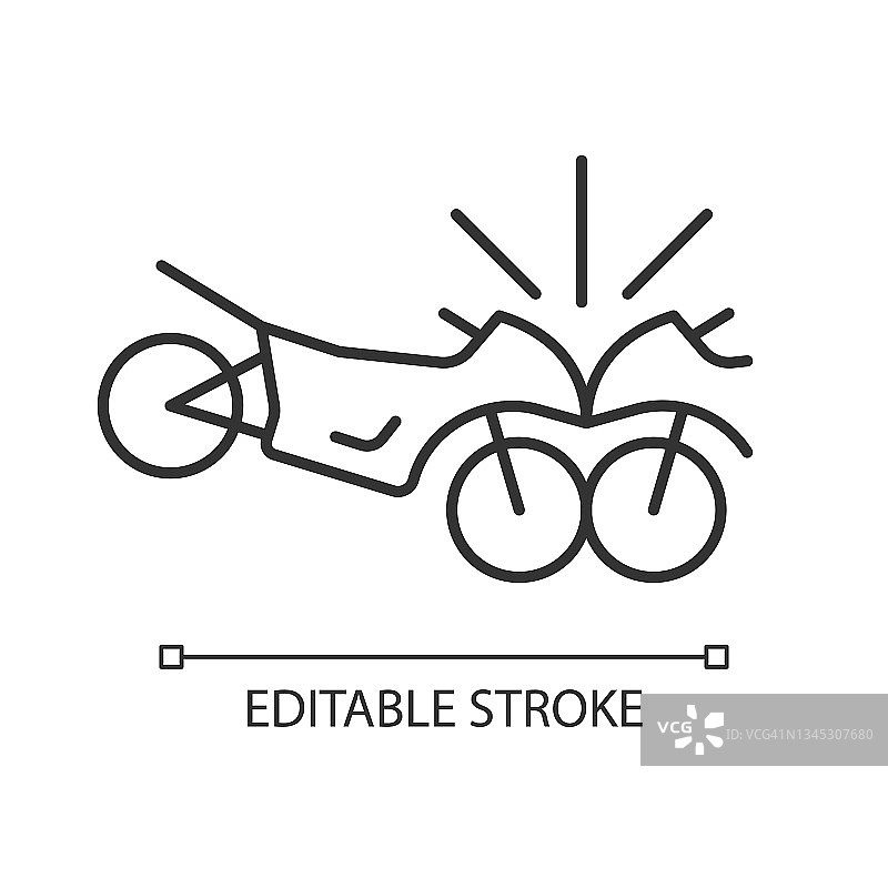 摩托车事故直线图标图片素材