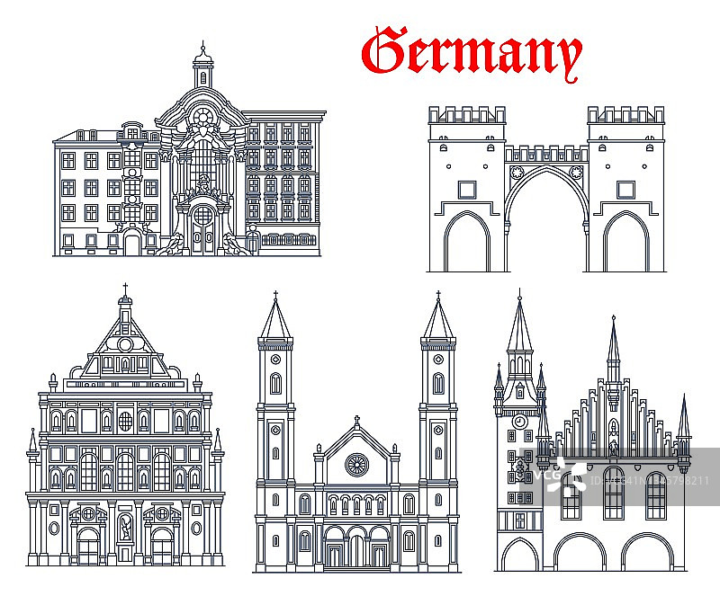 德国建筑教堂，慕尼黑大教堂图片素材