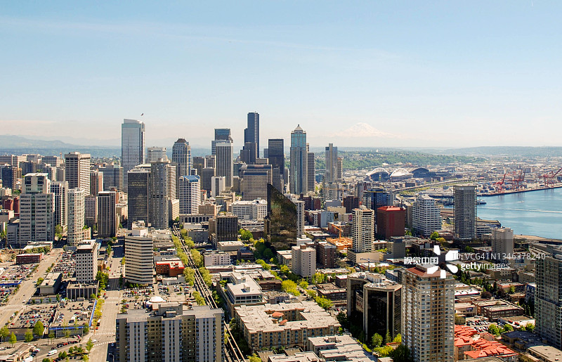 西雅图市中心的鸟瞰图图片素材