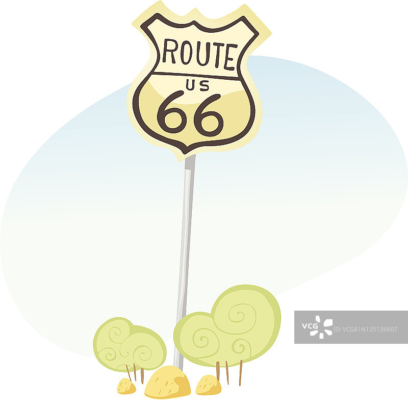 66号公路交通标志图片素材