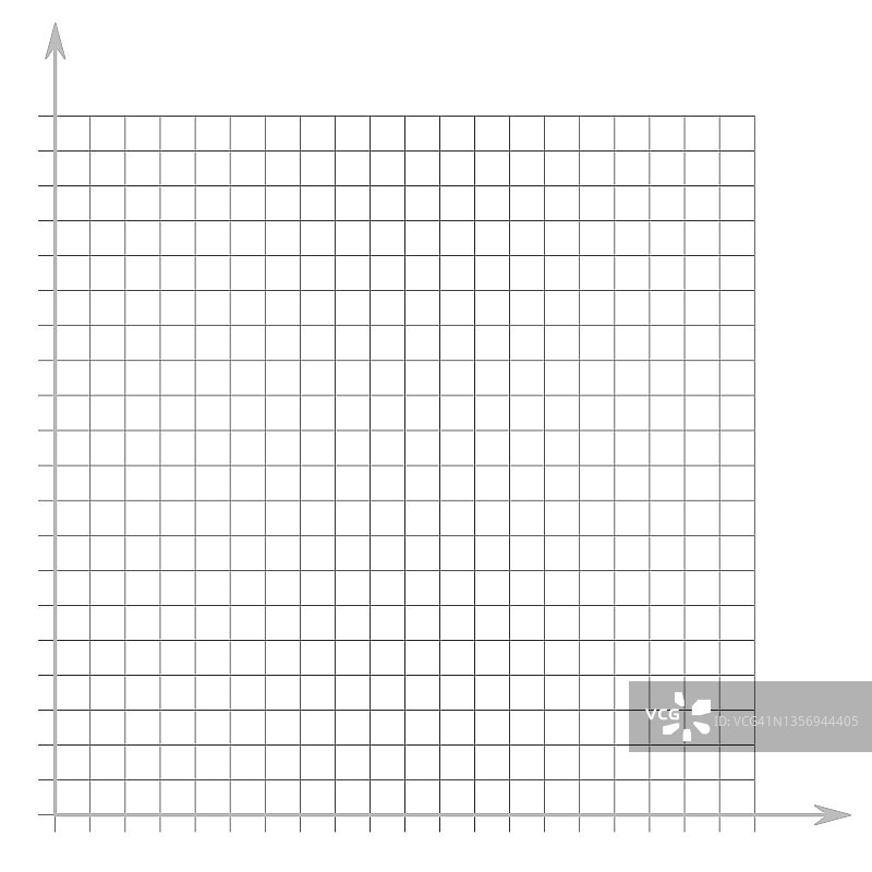 方格纸。数学图形。直角坐标系有x轴，y轴。带有颜色线条的正方形背景。几何图案用于学校、教育。在透明背景上的划线空白图片素材