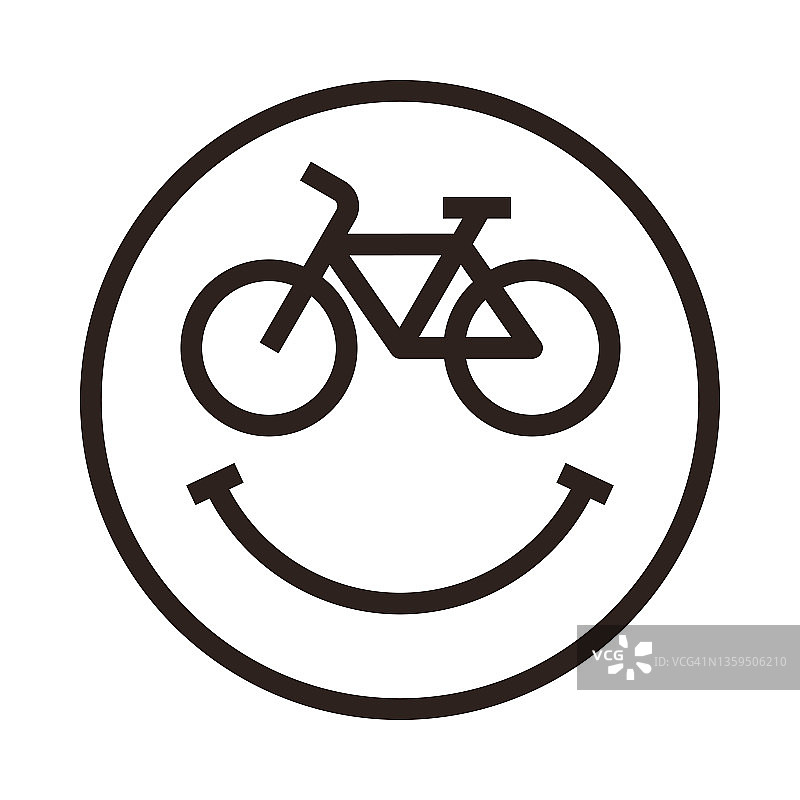 自行车笑脸图标图片素材