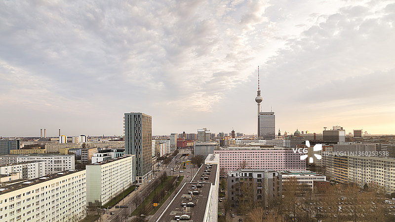 柏林电视塔的城市景观图片素材