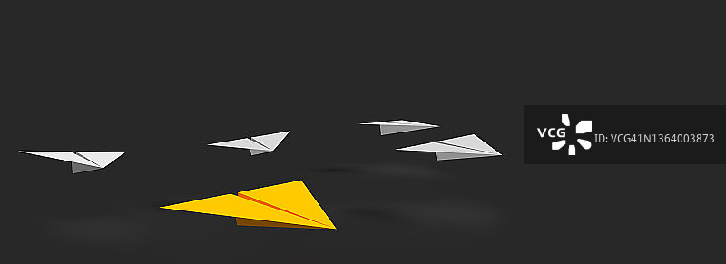 纸飞机的不同领导理念图片素材