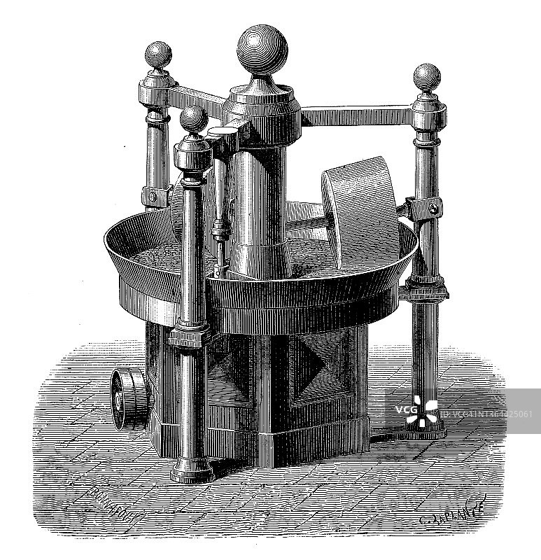 19世纪工业、技术和工艺的古董插图:巧克力生产图片素材