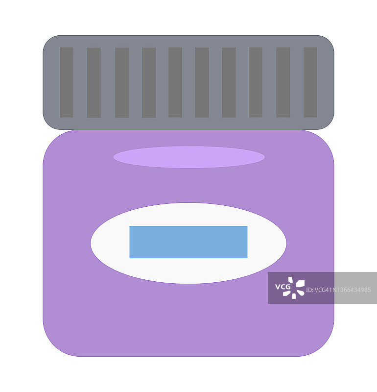 矢量平面画的紫色小罐油漆。图片素材