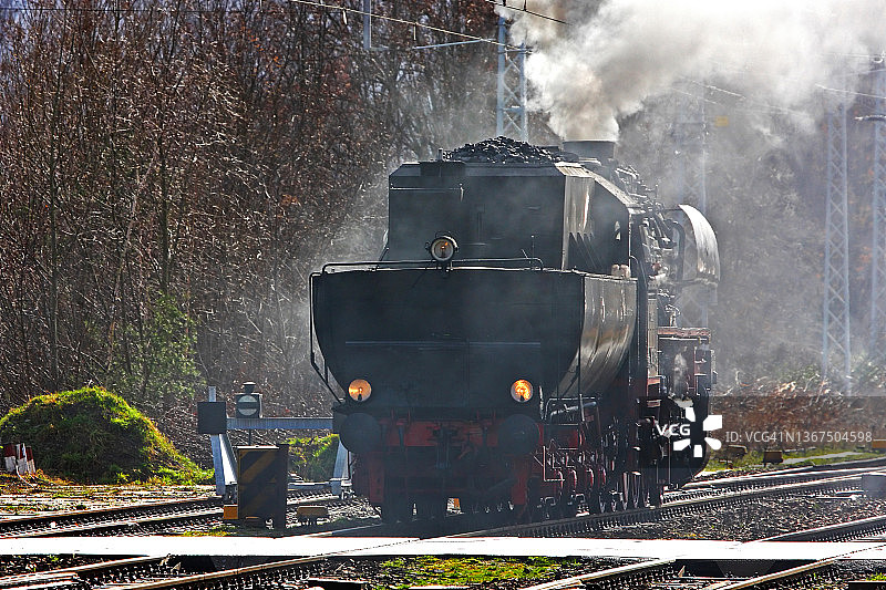 历史悠久的蒸汽机车(勃兰登堡，德国)图片素材